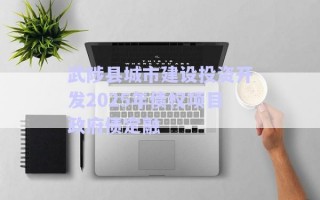 武陟縣城市建設投資開發(fā)2025年債權項目政府債定融