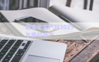 新安宏實(shí)產(chǎn)投2025年債權(quán)資產(chǎn)